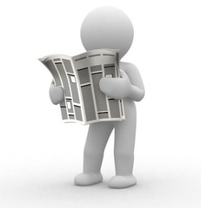 3d human read his news paper